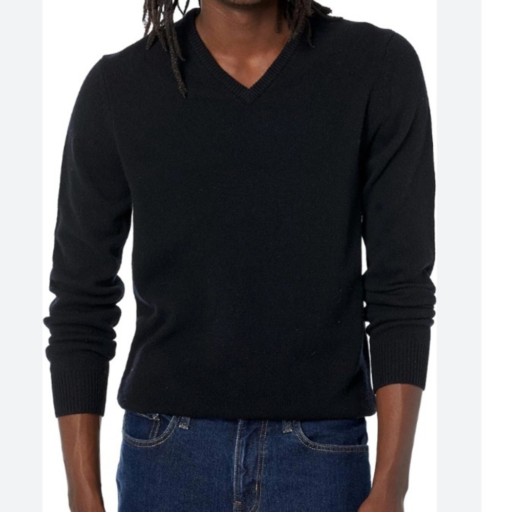 NWT Goodthreads Men's Small 100% Lambswool long sleeve v-neck pull over sweater